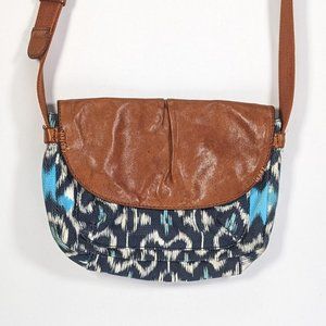 Lucky Brand Leather Ikat Canvas Crossbody